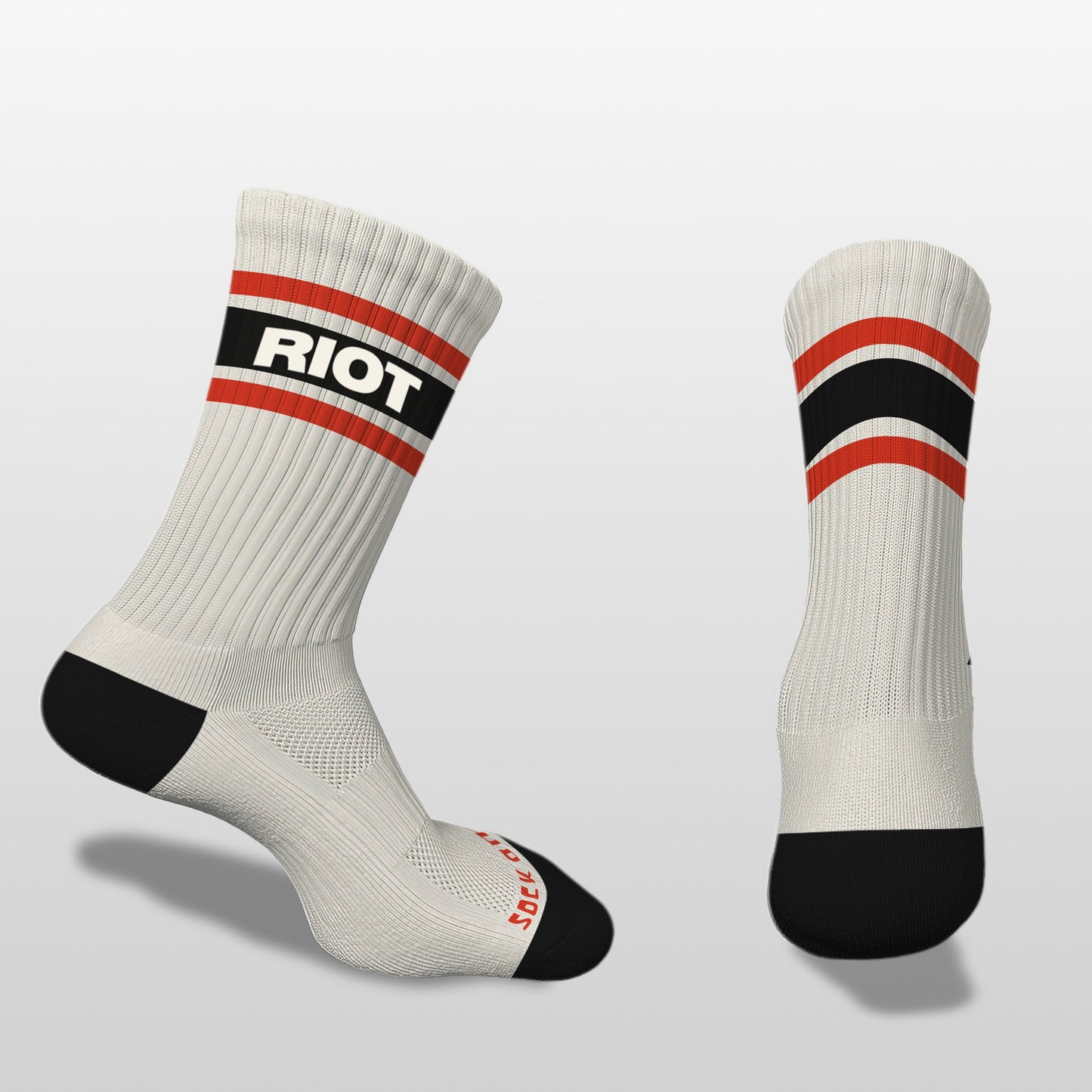 Riot Performance Socks- Striped Cream