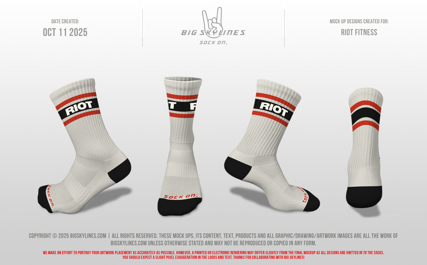 Riot Performance Socks- Striped Cream