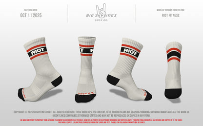 Riot Performance Socks- Striped Cream