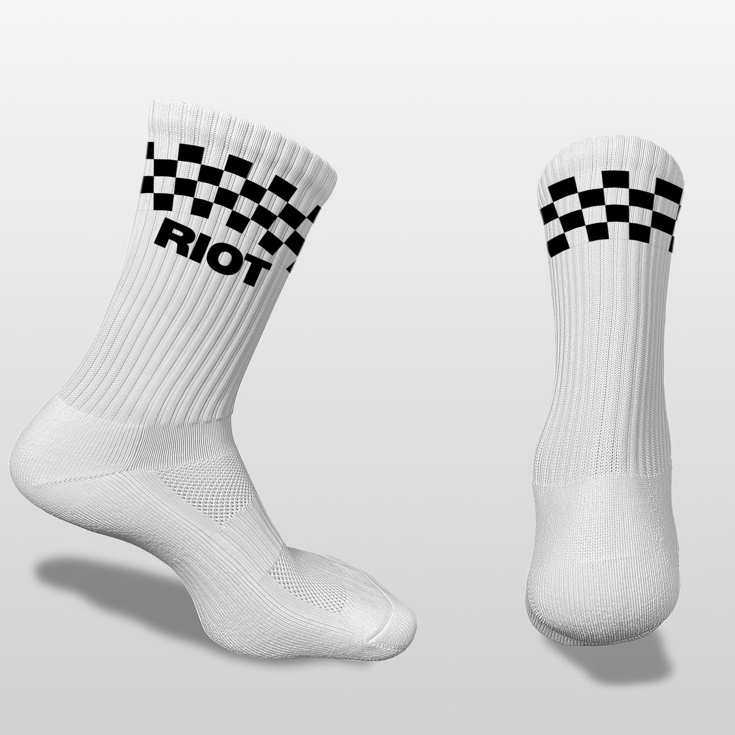 Riot Performance Socks – White Checkered