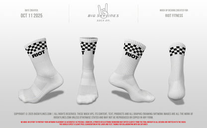 Riot Performance Socks – White Checkered