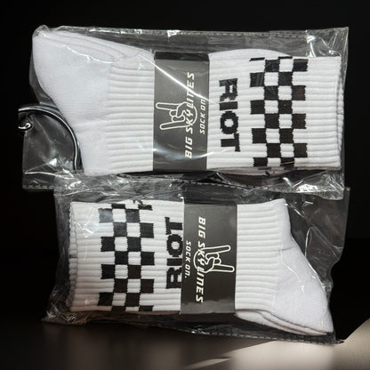Riot Performance Socks – White Checkered
